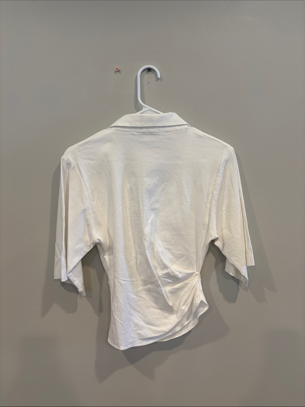 Zara Cream Twist-Front Collared Blouse - Picture 2 of 3